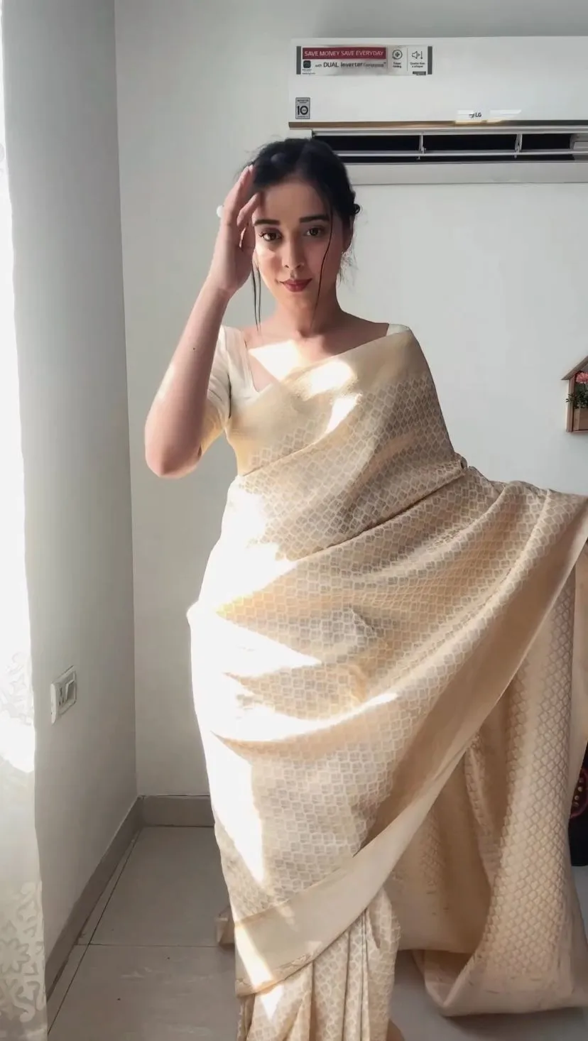 Festive Wear Cream Readymade Saree