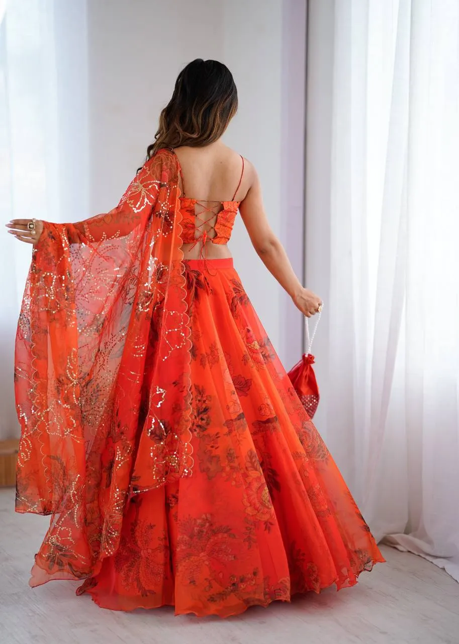Festive wear Lehenga with Fancy Blouse Pattern