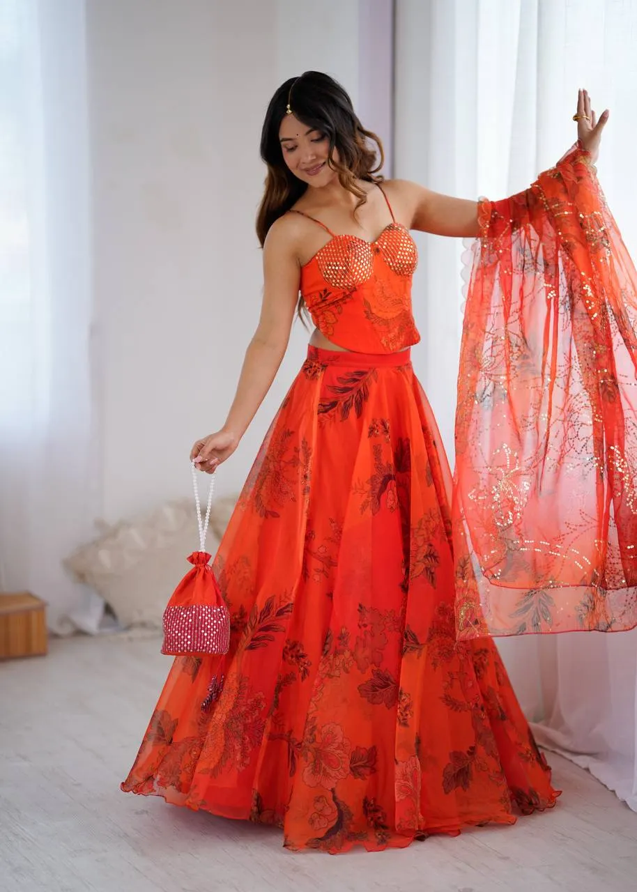 Festive wear Lehenga with Fancy Blouse Pattern