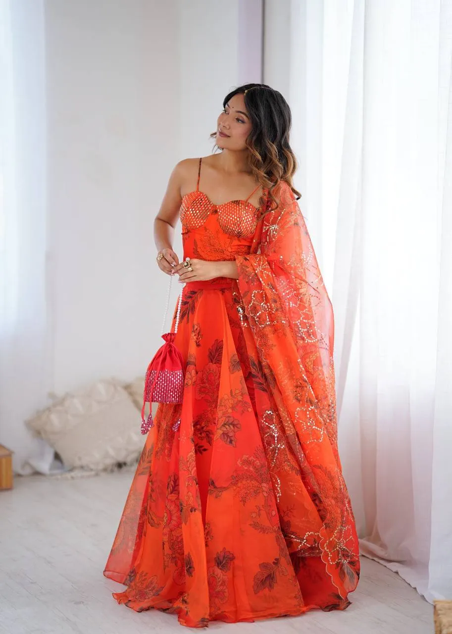 Festive wear Lehenga with Fancy Blouse Pattern