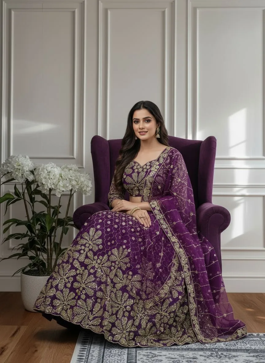 Festive Wear Net Lehenga Choli