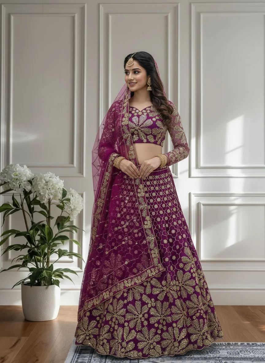 Festive Wear Net Lehenga Choli