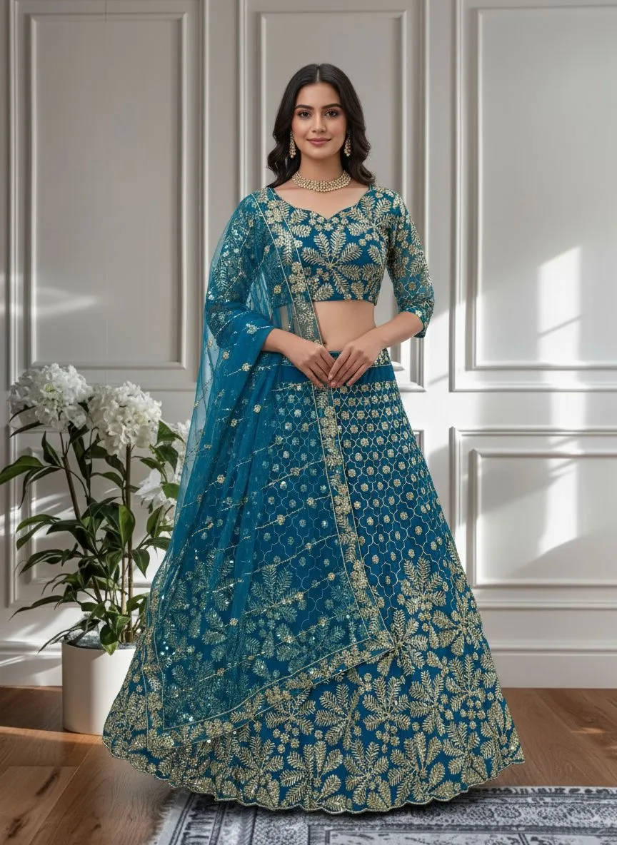Festive Wear Net Lehenga Choli