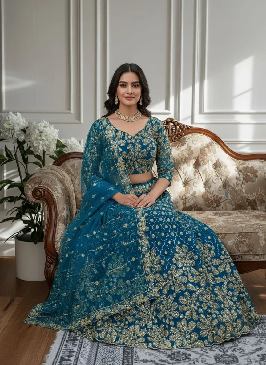 Festive Wear Net Lehenga Choli