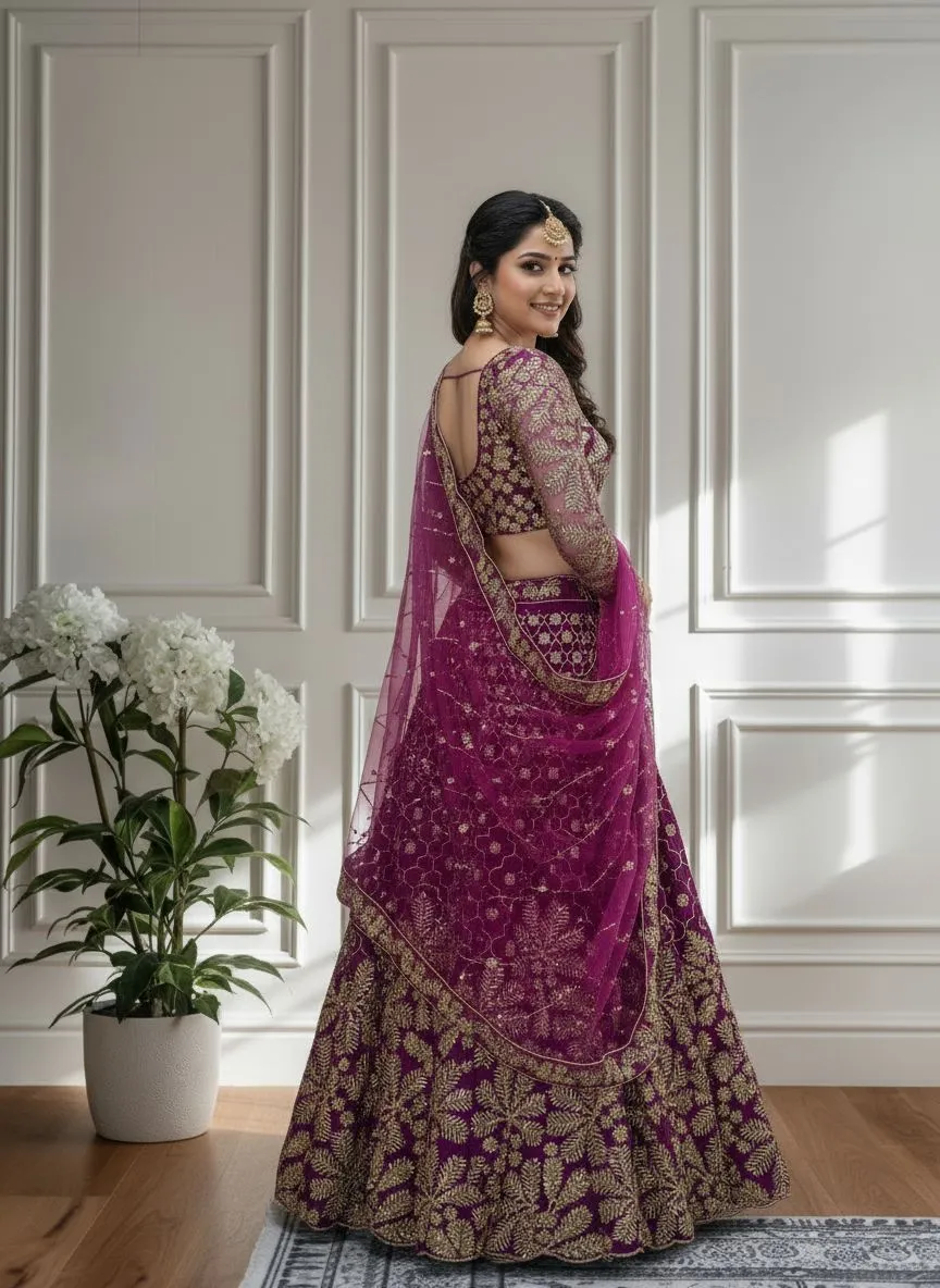Festive Wear Net Lehenga Choli