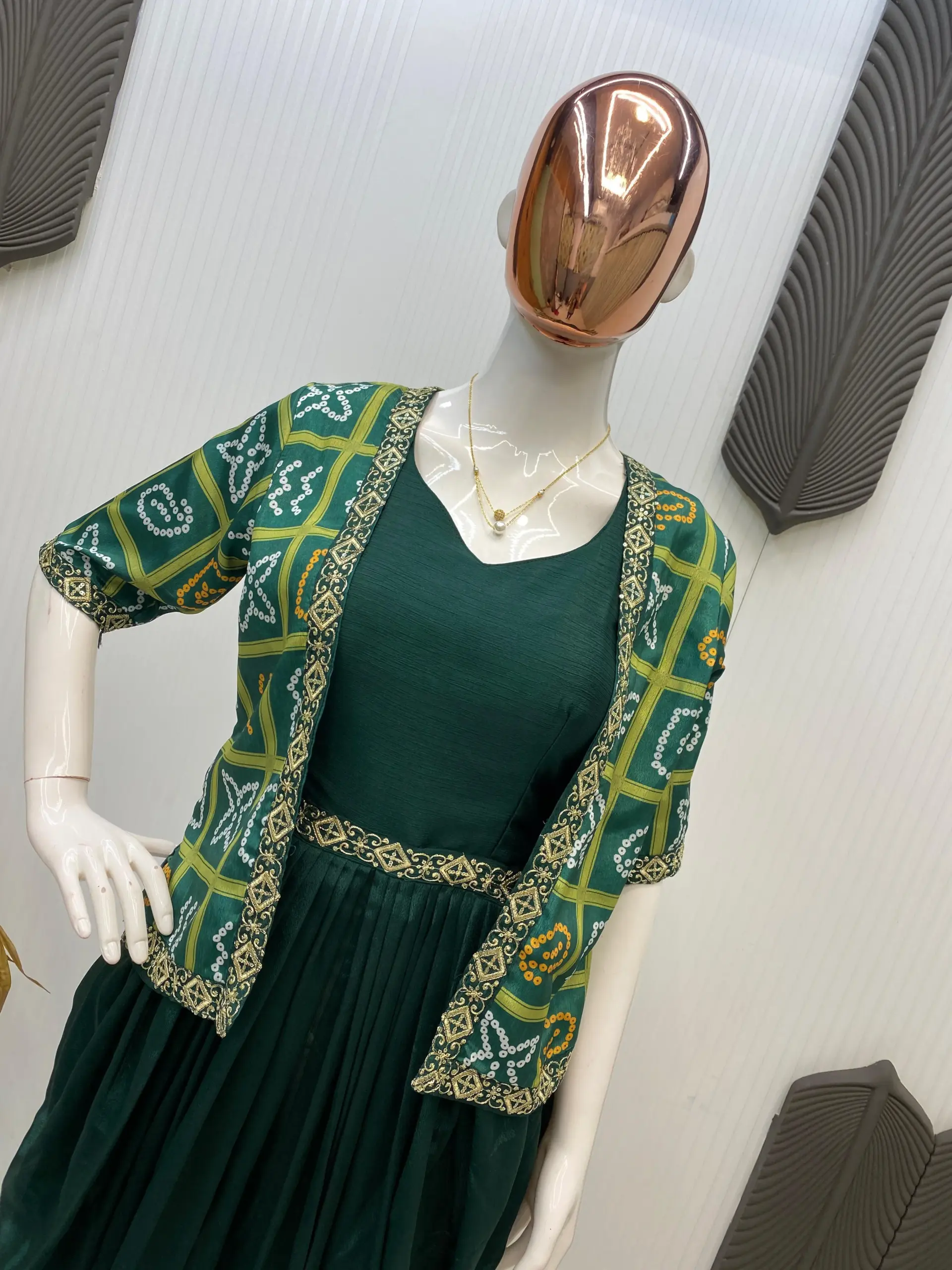 Festive wear One Piece Cowl Dress with Shrug