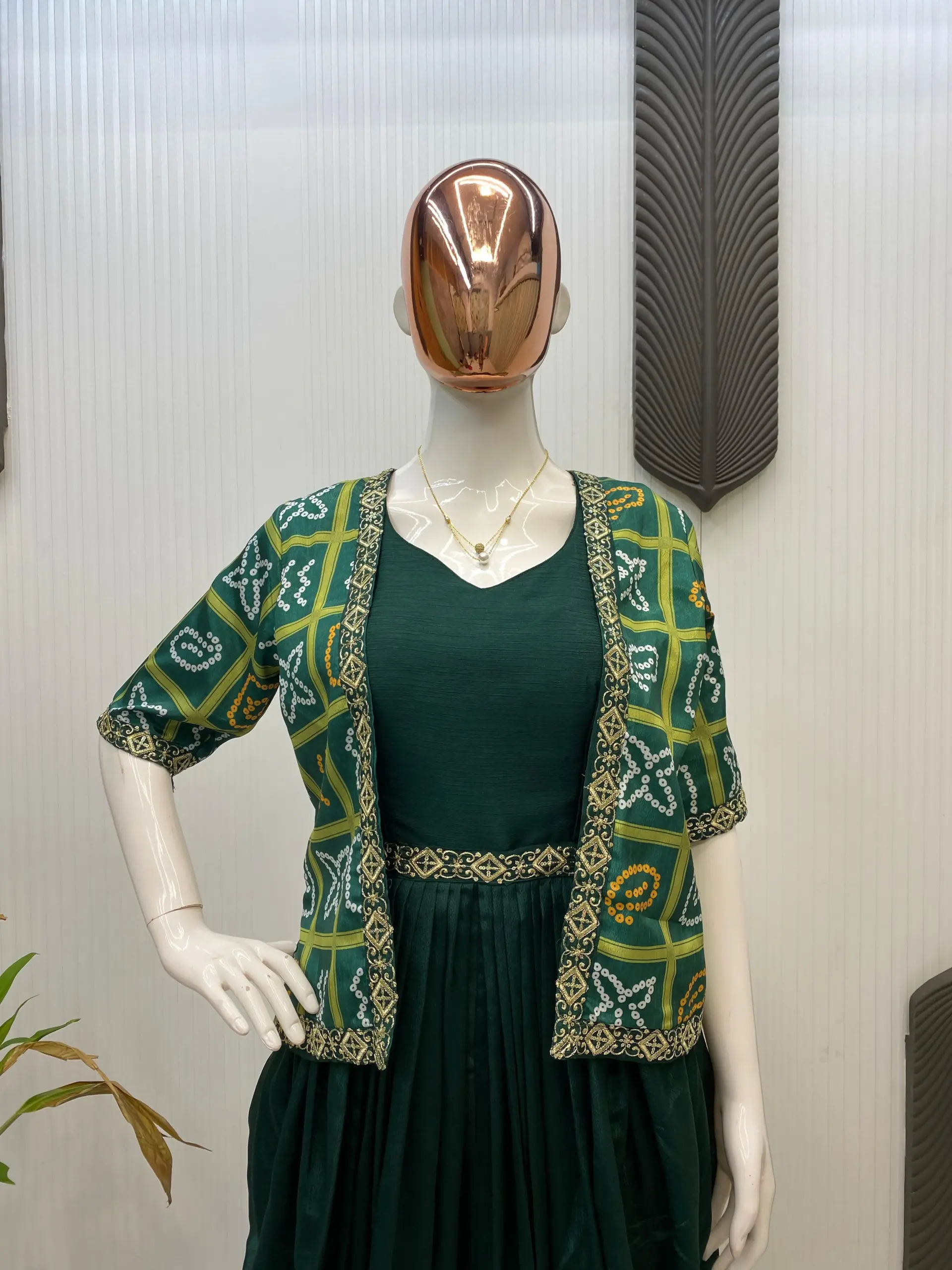 Festive wear One Piece Cowl Dress with Shrug