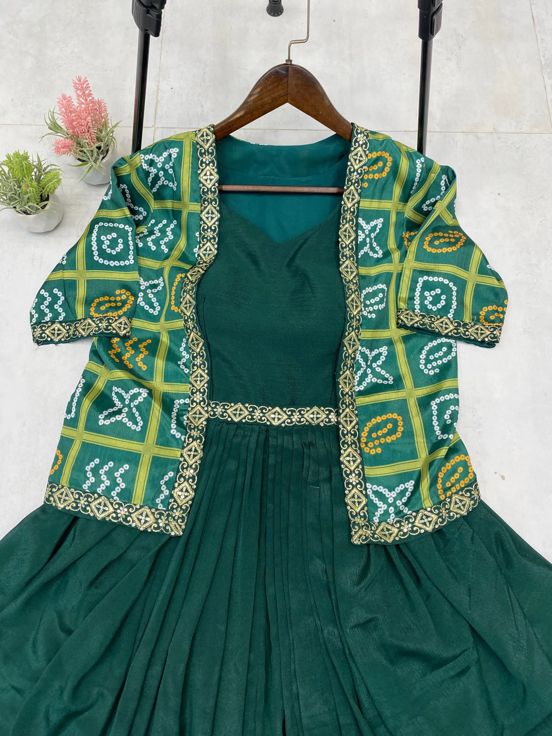 Festive wear One Piece Cowl Dress with Shrug