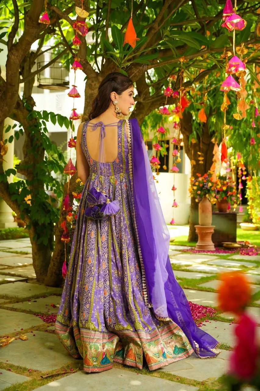 Festive Wear Printed Organza Gown
