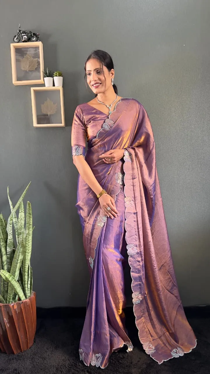 Festive Wear Readymade Saree with Diamond work