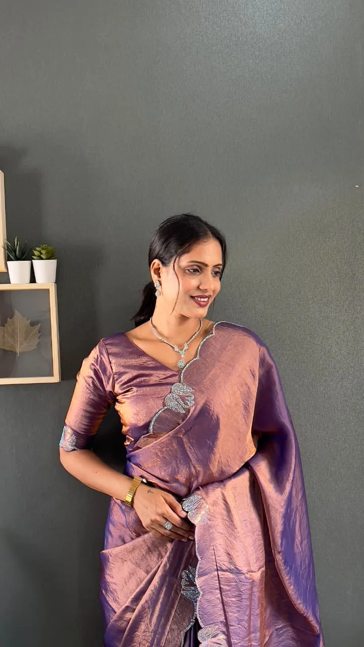 Festive Wear Readymade Saree with Diamond work