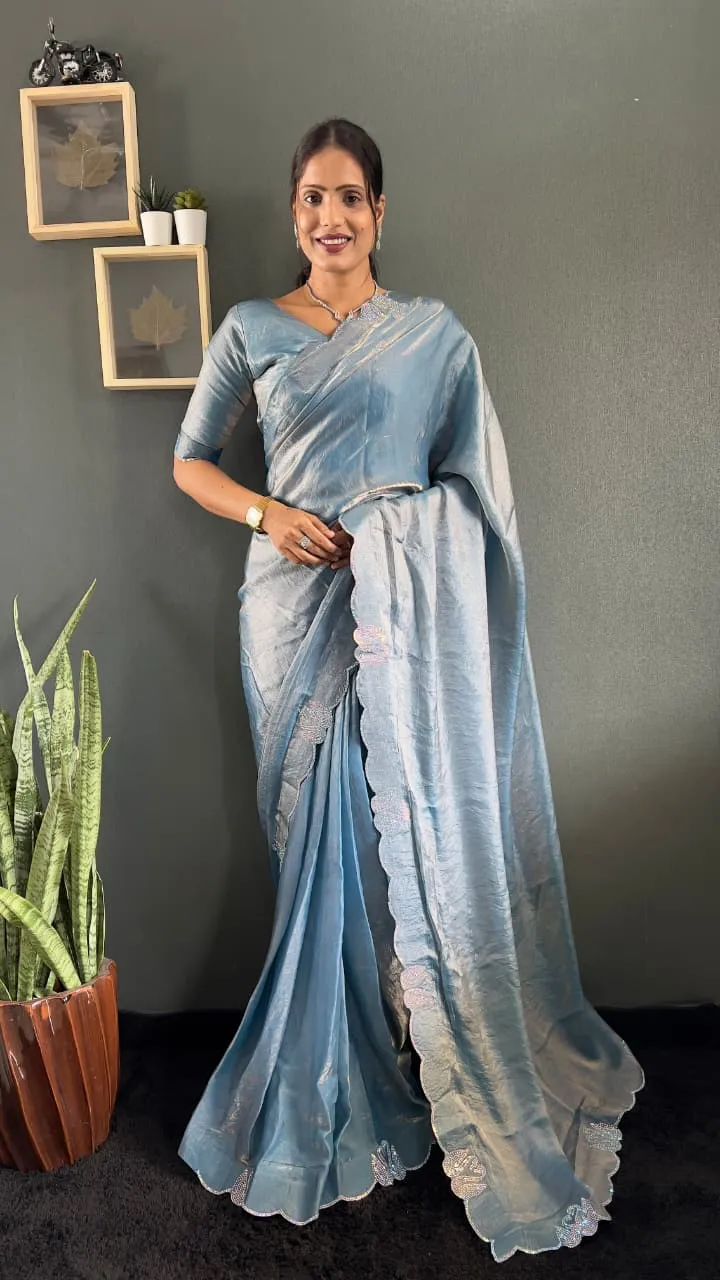 Festive Wear Readymade Saree with Diamond work