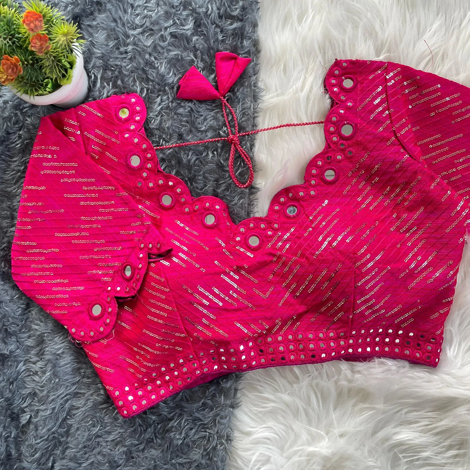 Festive Wear Real mirror work Blouse