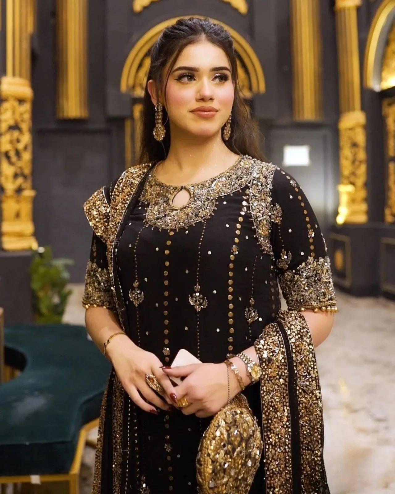 Festive Wear Straight Black Pakistani Suit