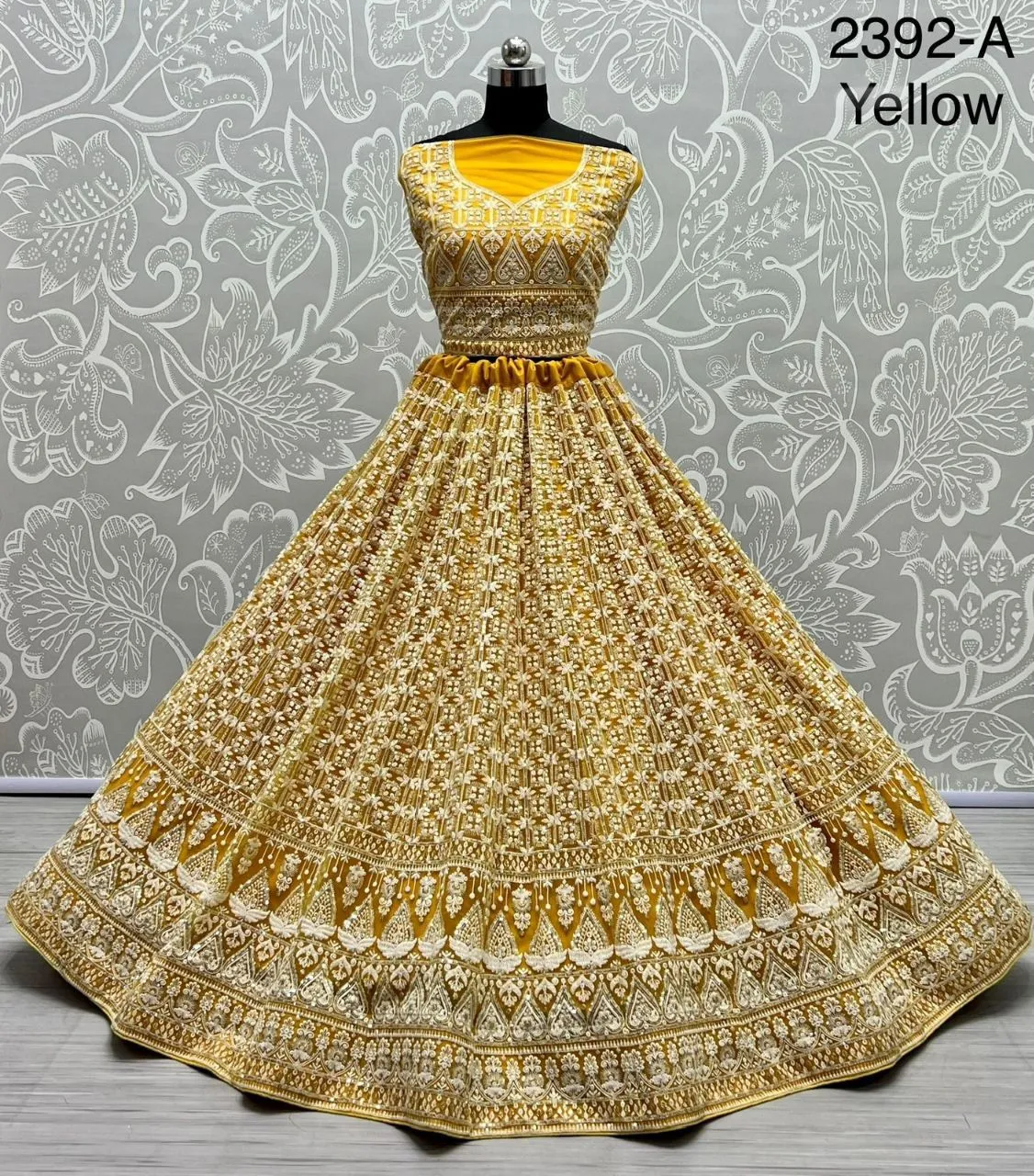 Haldi Ceremony Special Yellow Lehenga