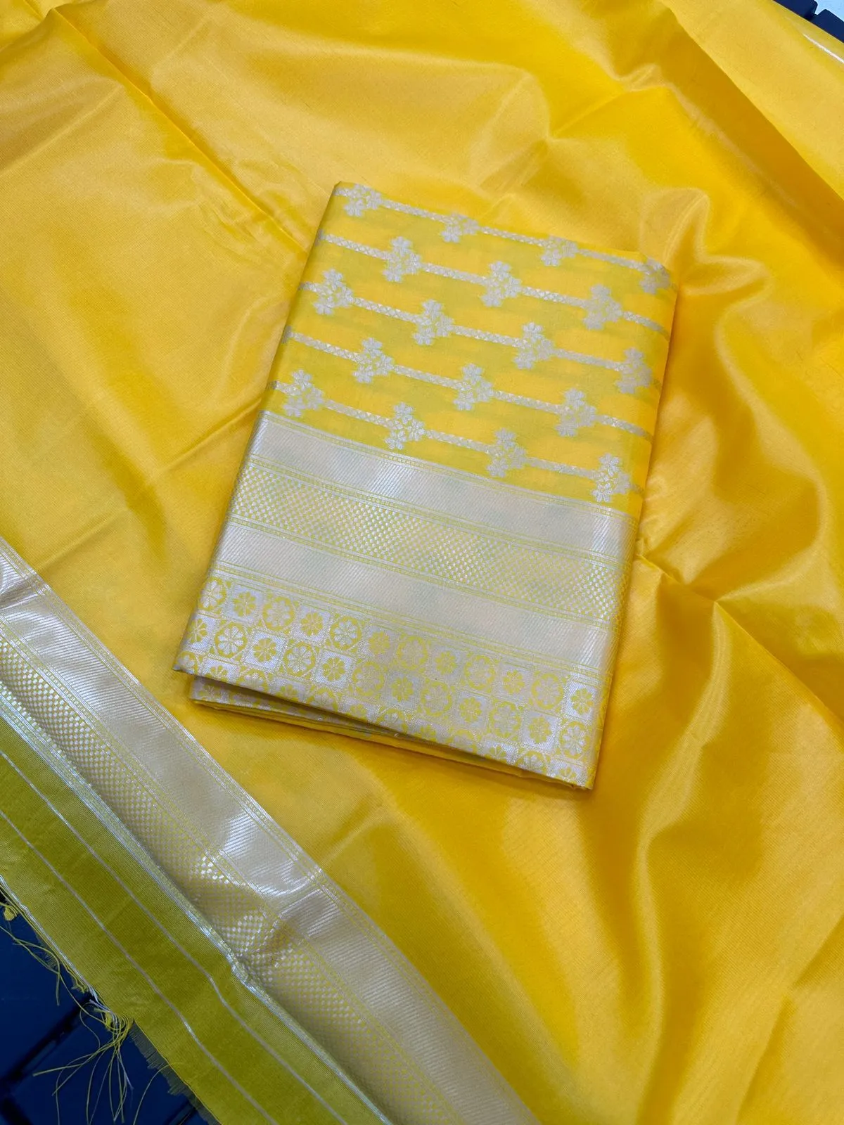 Haldi Wear Bridesmaid Silk Saree