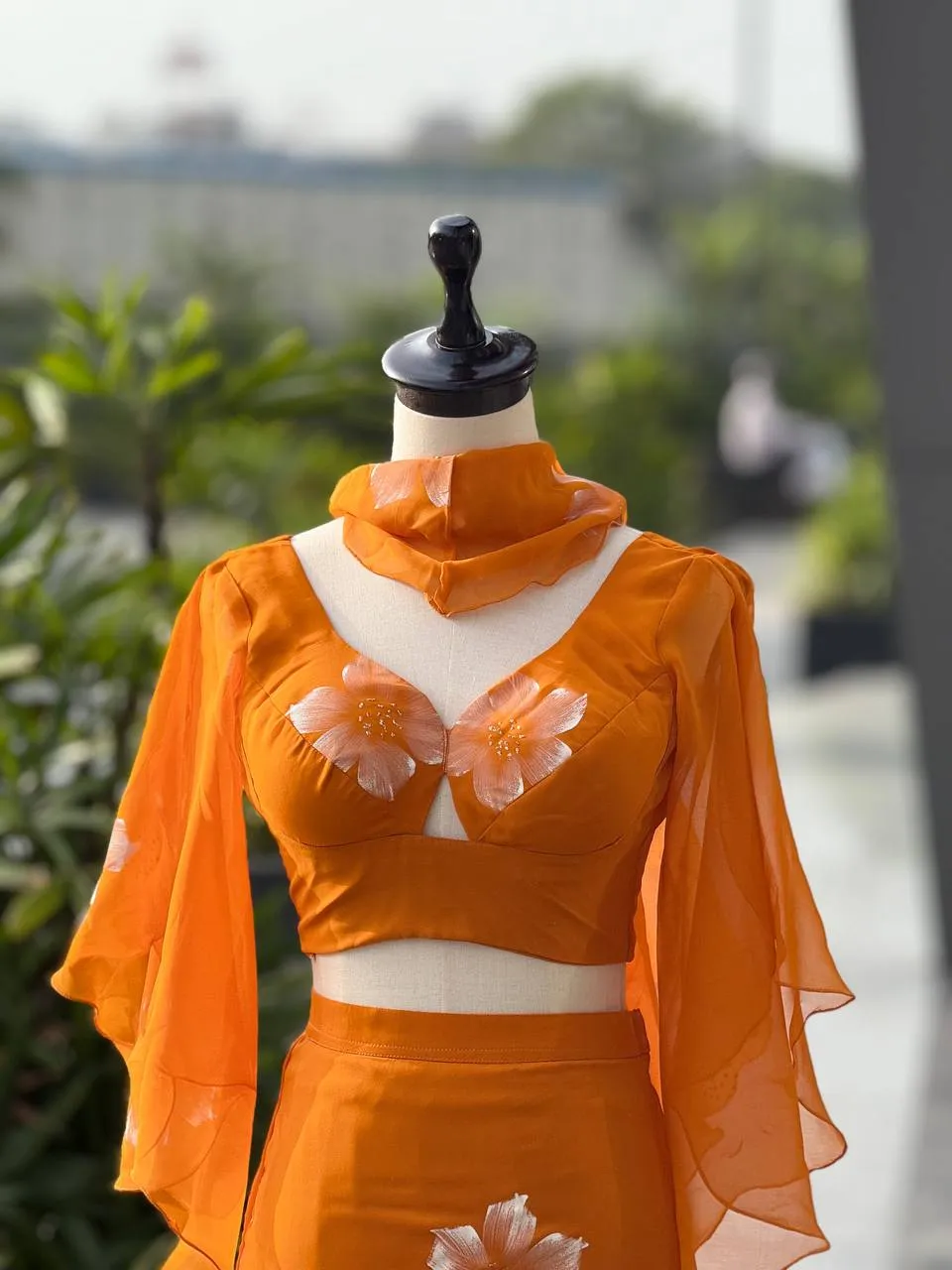 Handpainted Fish Cut Lehenga Fancy