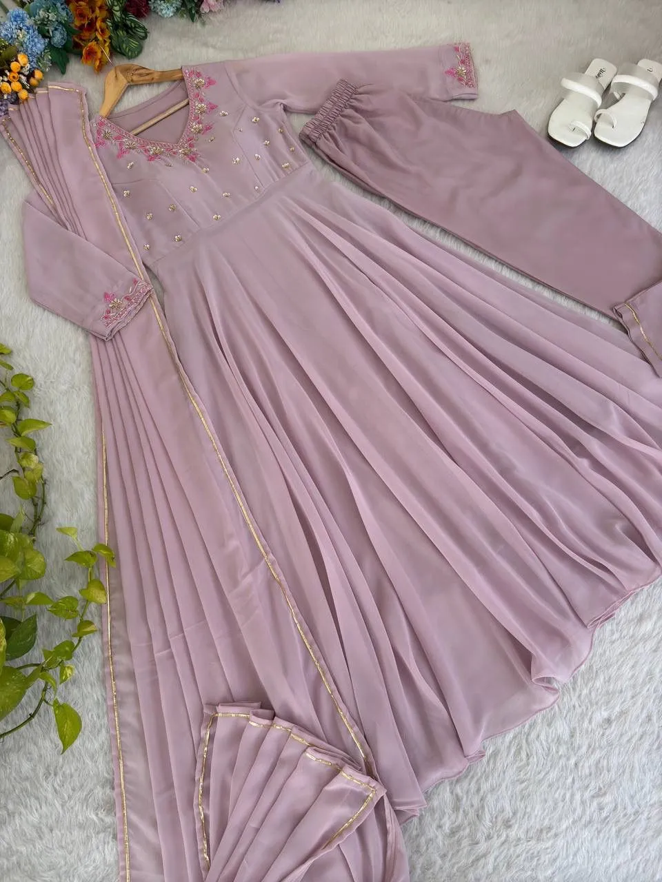 Handwork Designer Gown For Festive wear