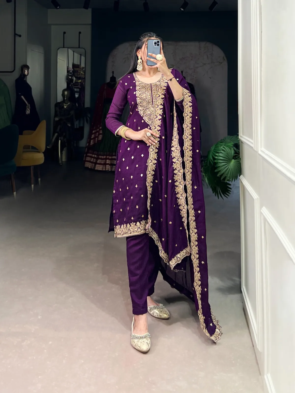 Heavy Embroidery Sangeet Wear Suit