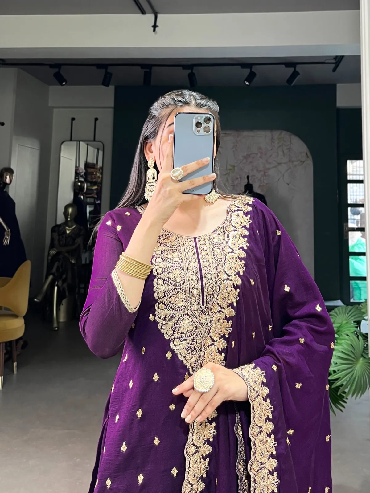 Heavy Embroidery Sangeet Wear Suit