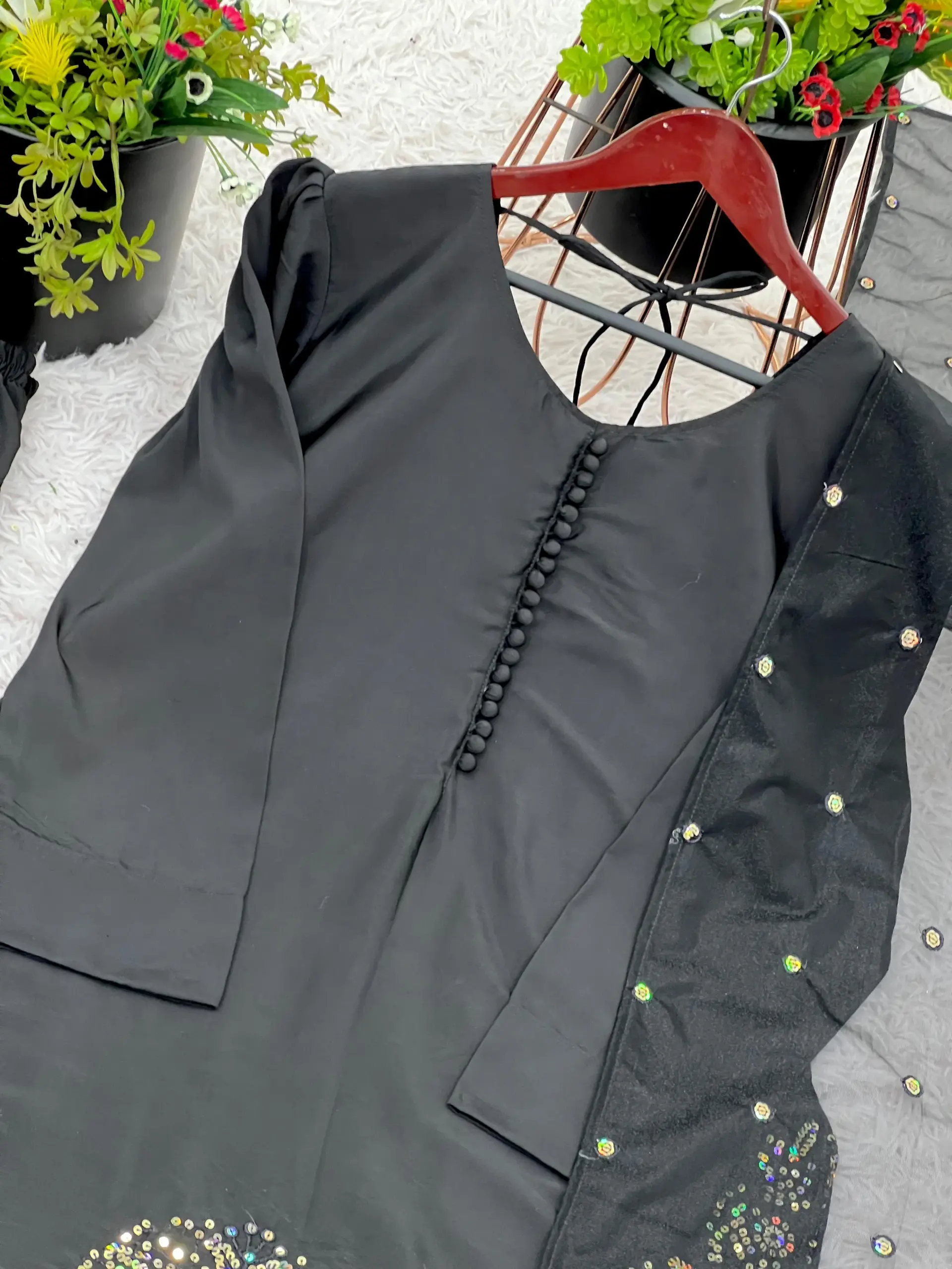 Inspired Black Farsi Salwar Suit - Image 3