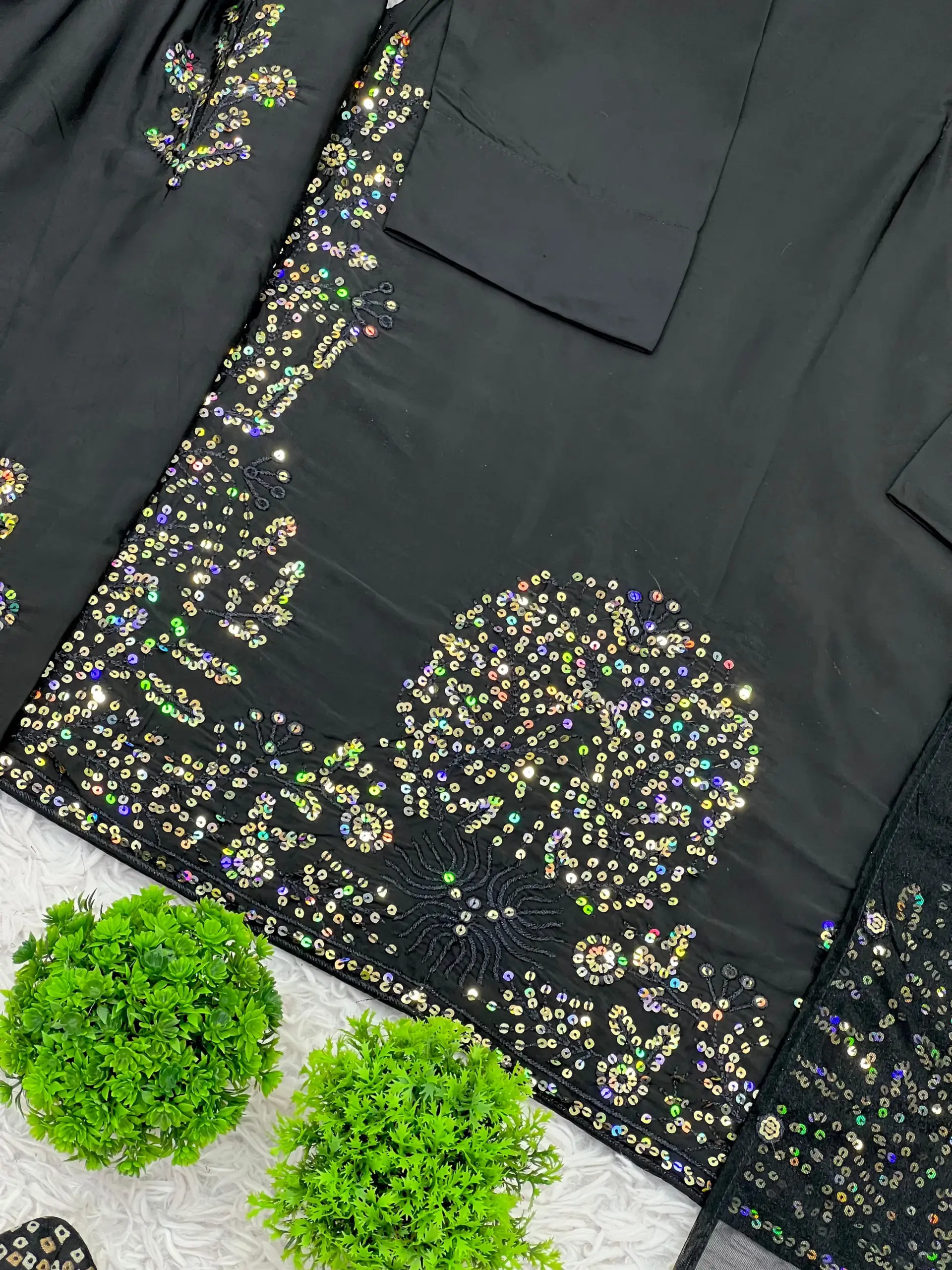 Inspired Black Farsi Salwar Suit - Image 4