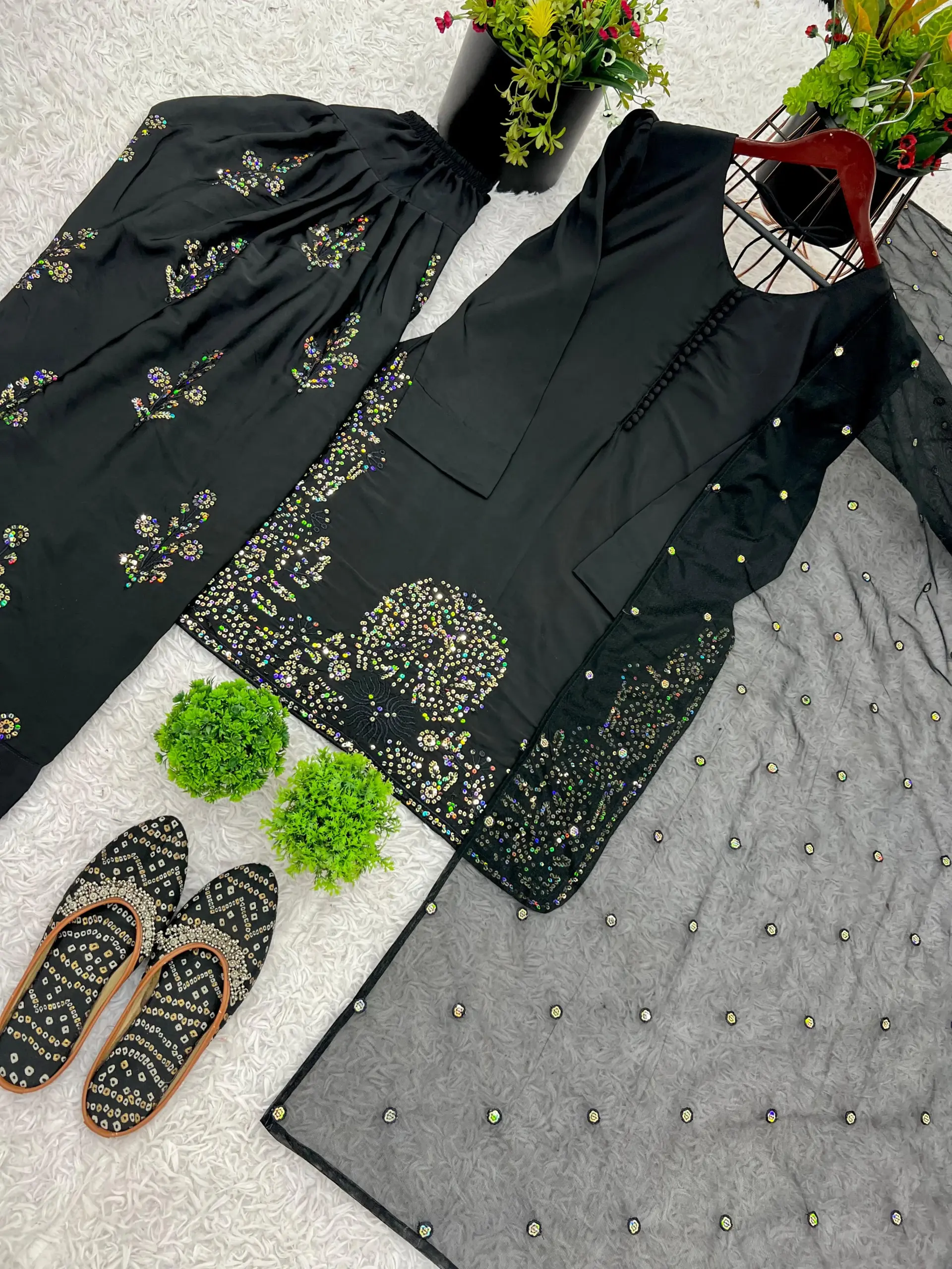 Inspired Black Farsi Salwar Suit - Image 5
