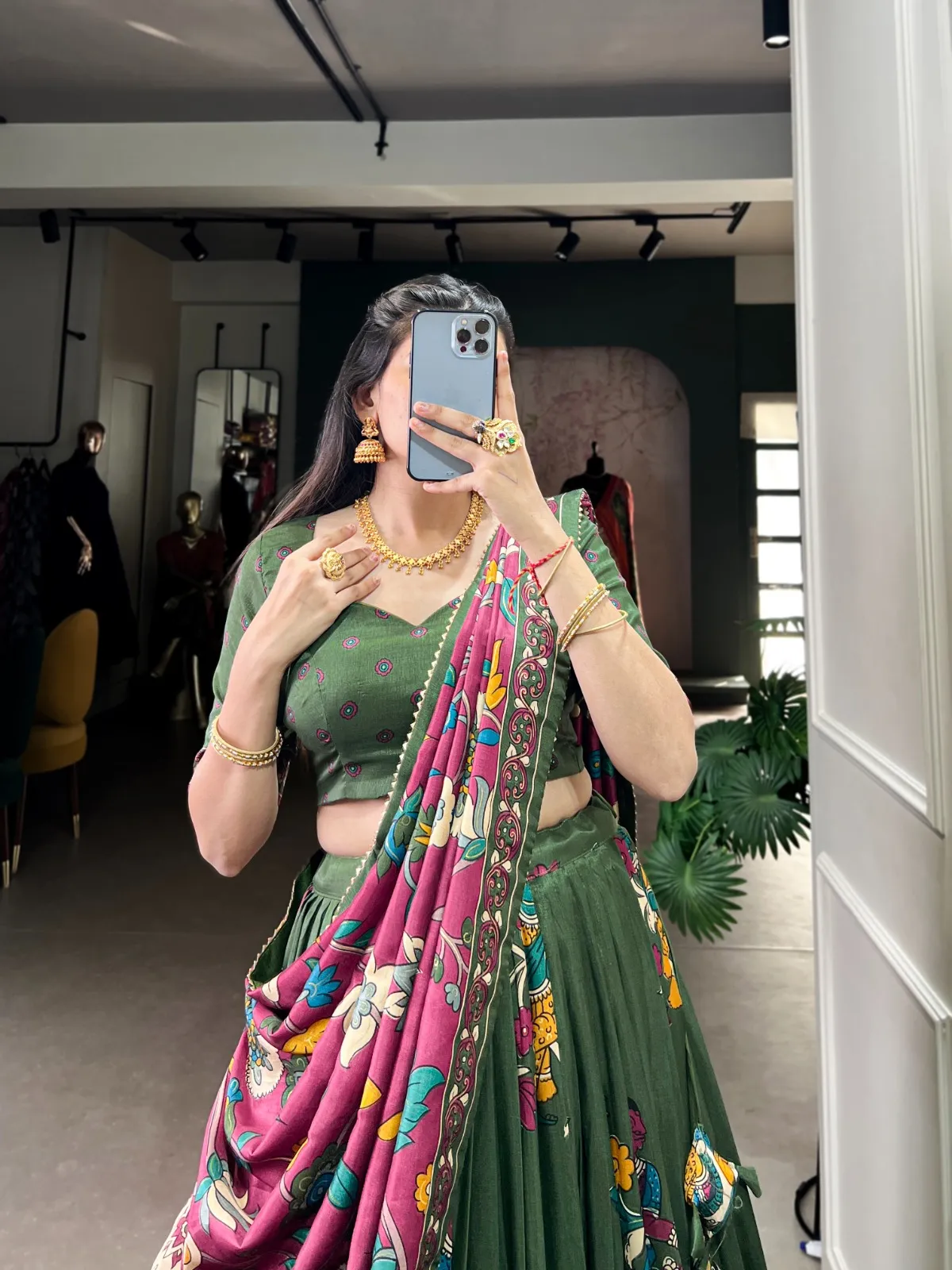 Kalamkari Printed Lehenga Choli For Festival