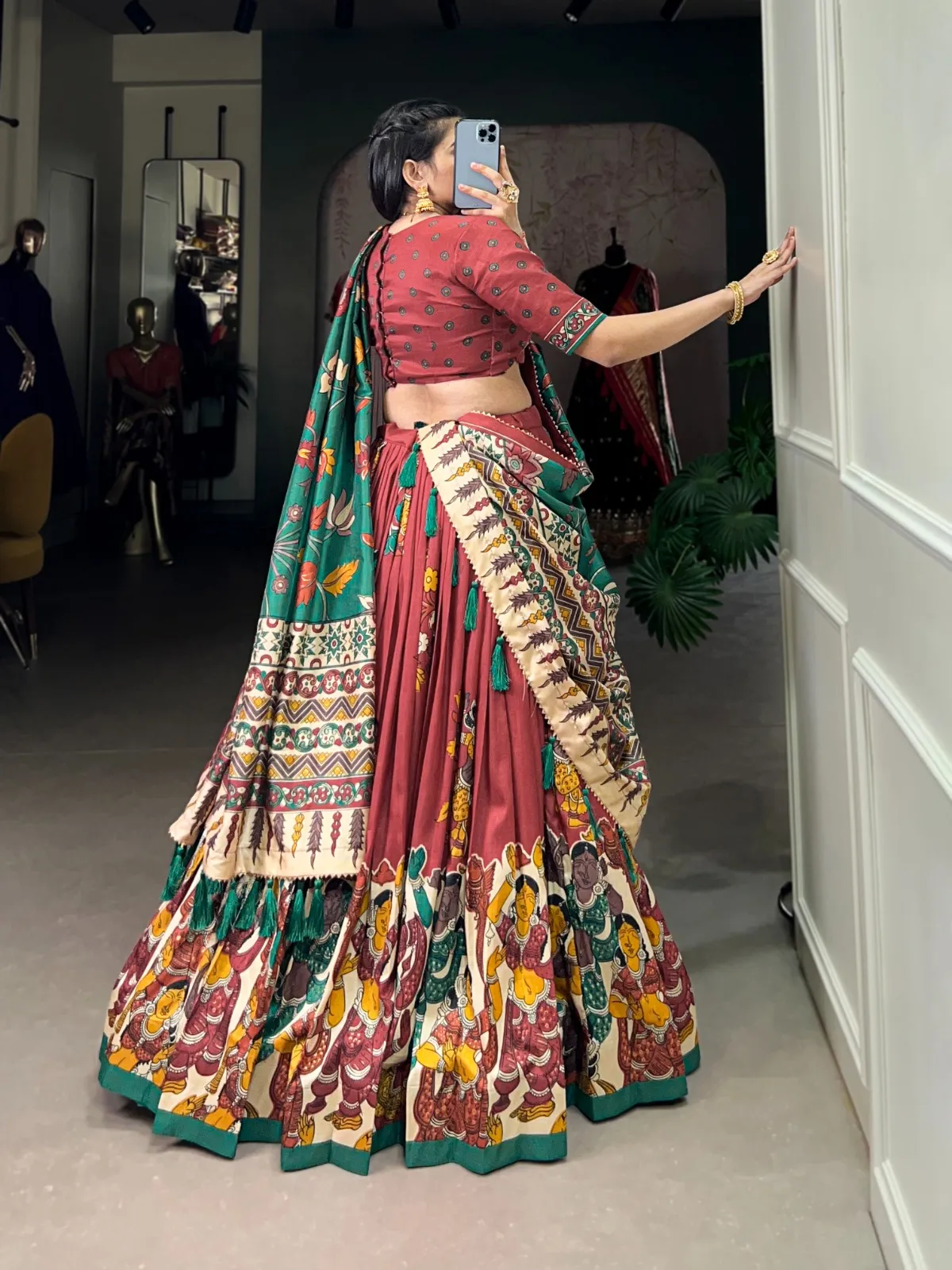 Kalamkari Printed Lehenga Choli For Festival