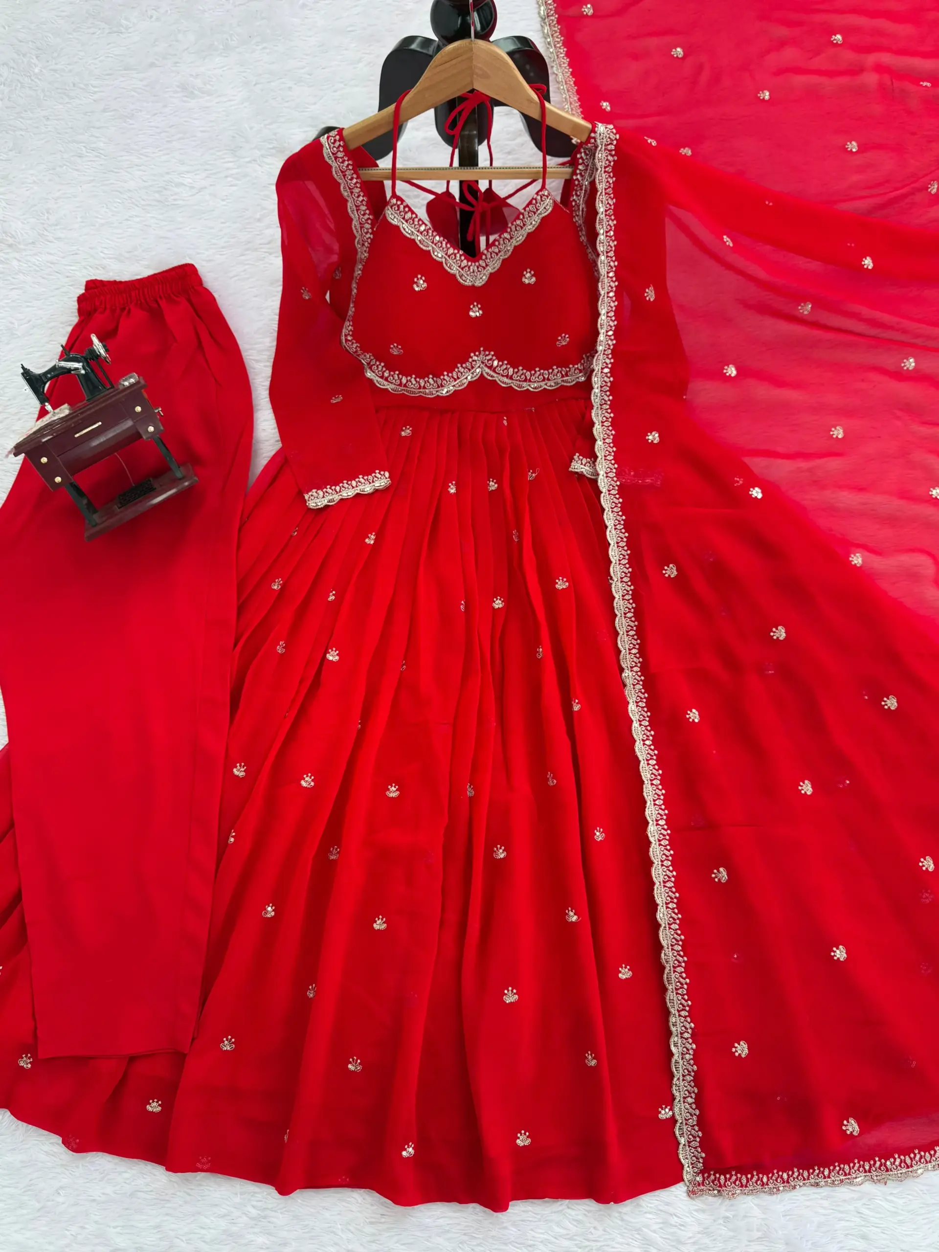 Karwa Chauth Special Red Anarkali Suit