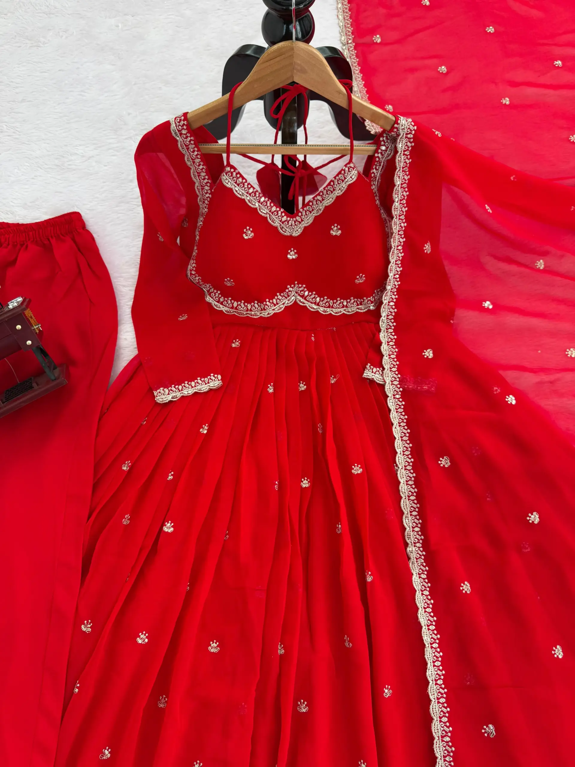 Karwa Chauth Special Red Anarkali Suit