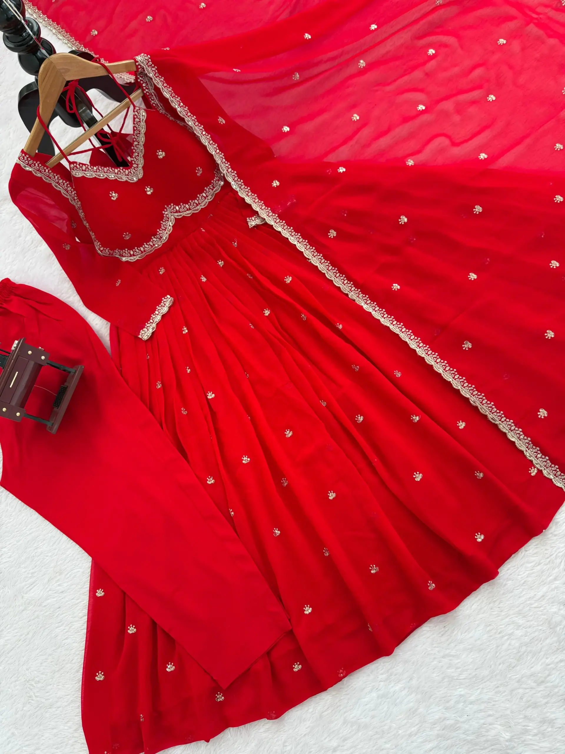 Karwa Chauth Special Red Anarkali Suit