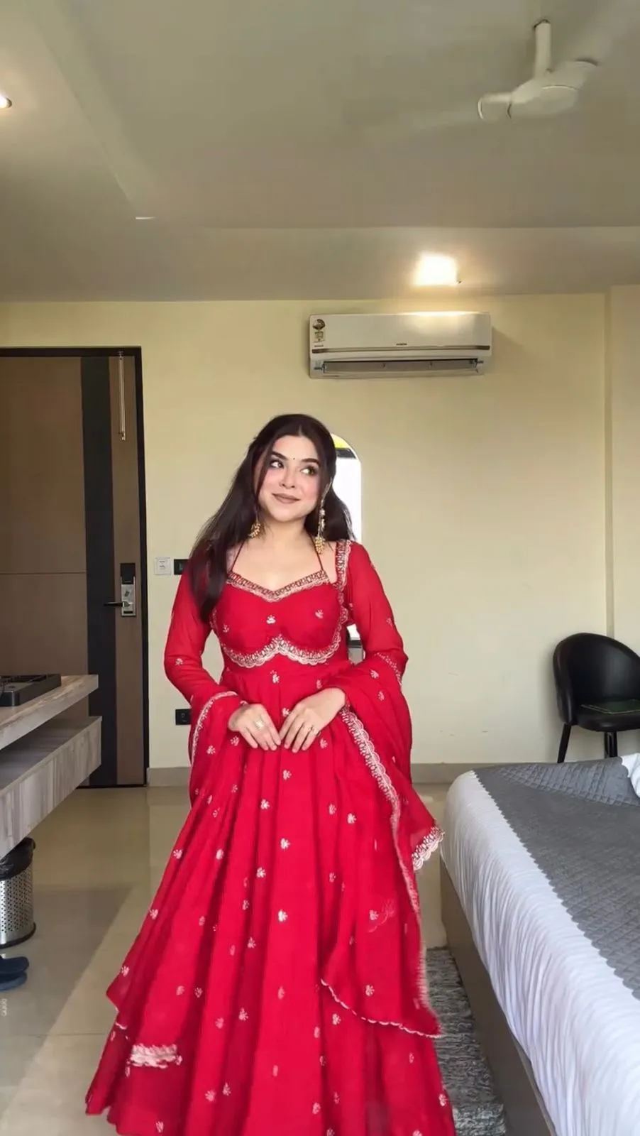 Karwa Chauth Special Red Anarkali Suit