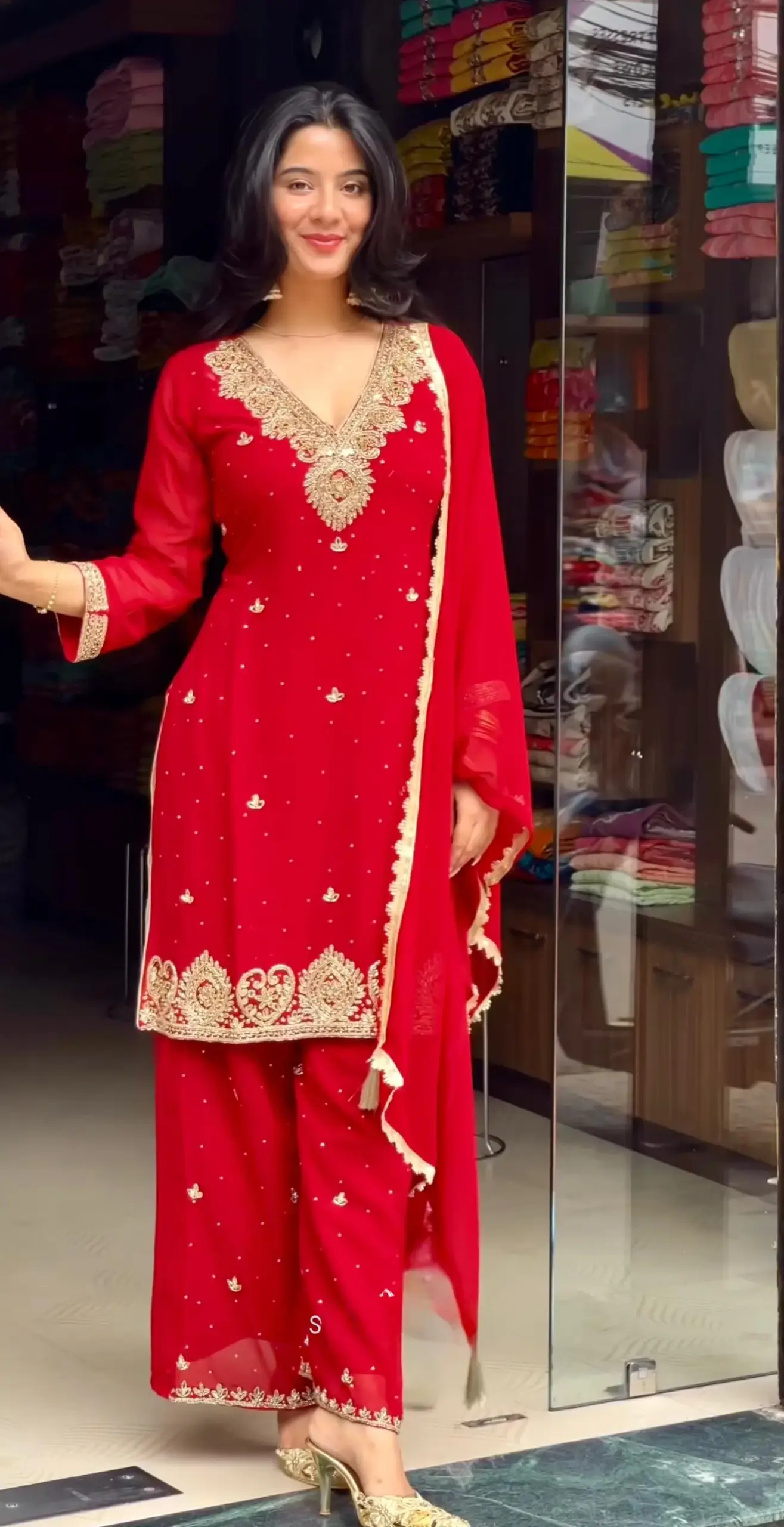 Karwa Chauth Special Red Embroidery Suit