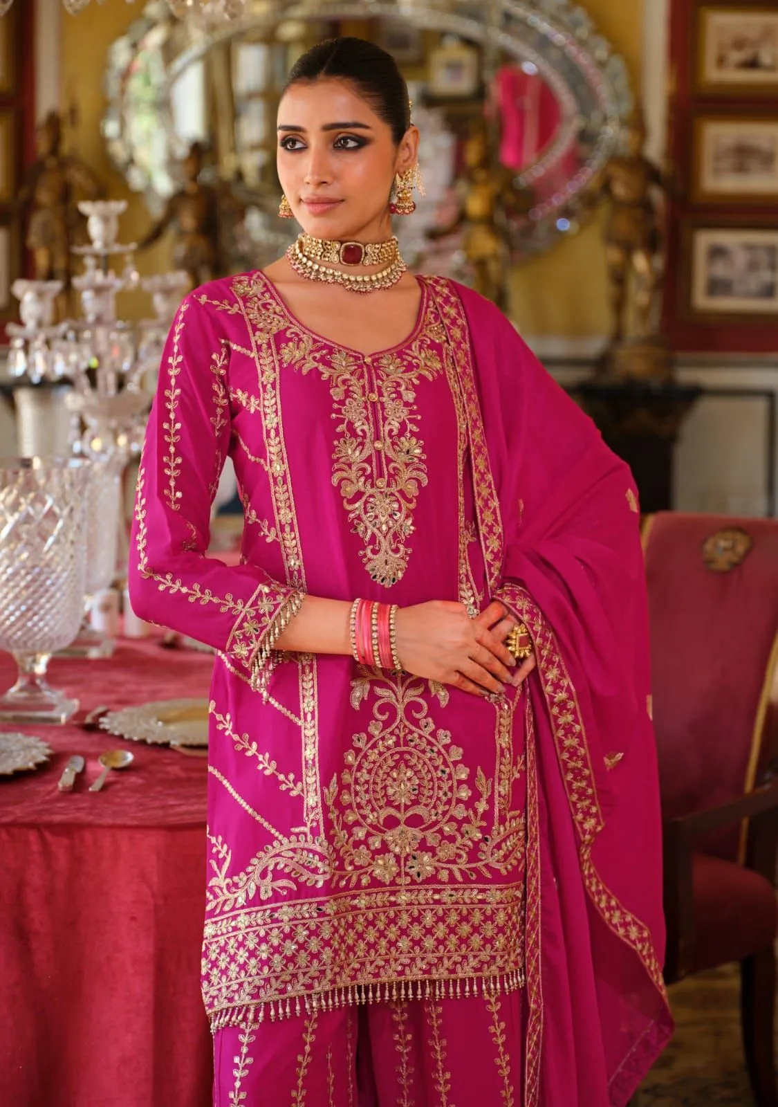 Karwa Chauth Special Red Sharara Salwar Suit