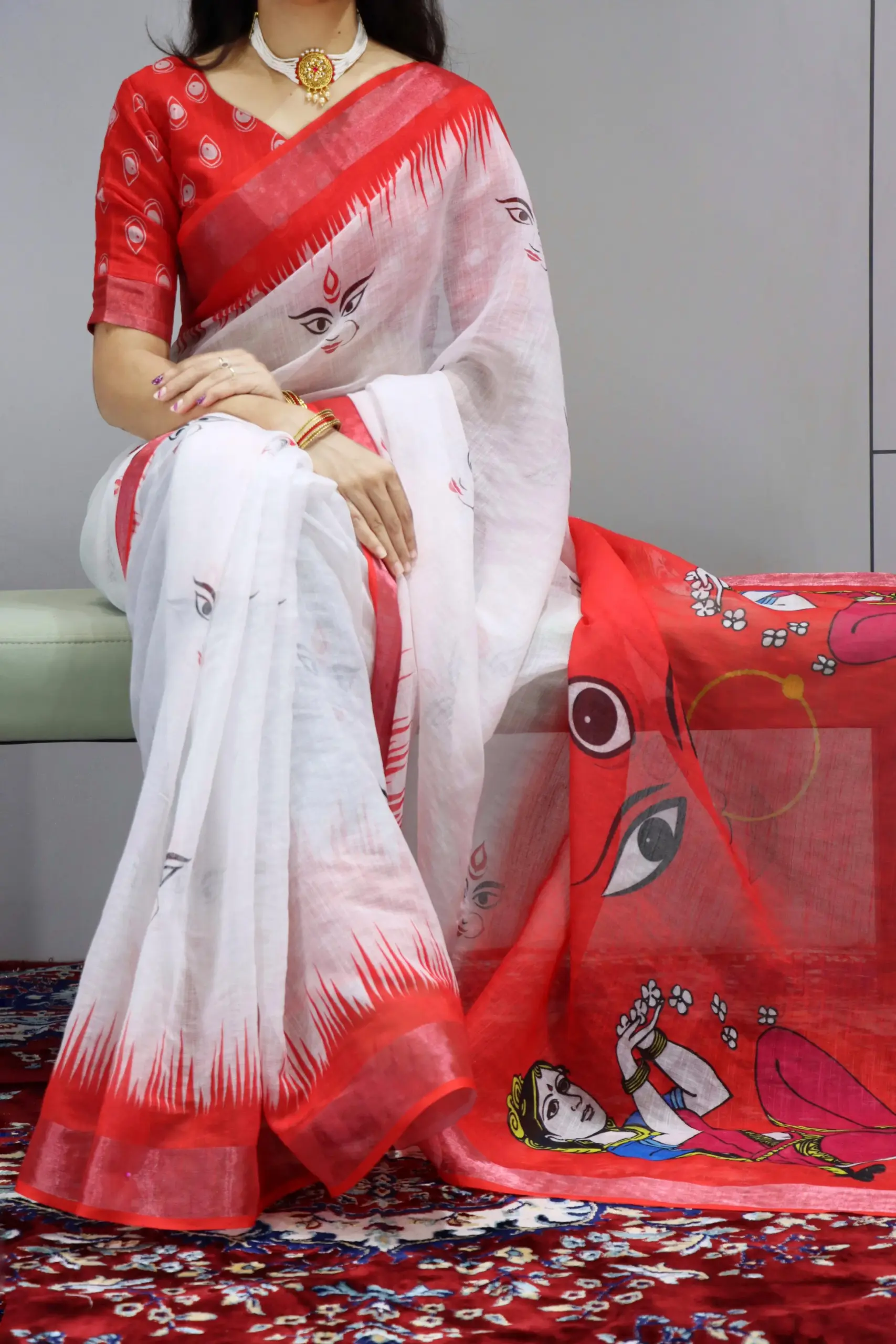Linen Sarees For Durga Pooja 2025 Design