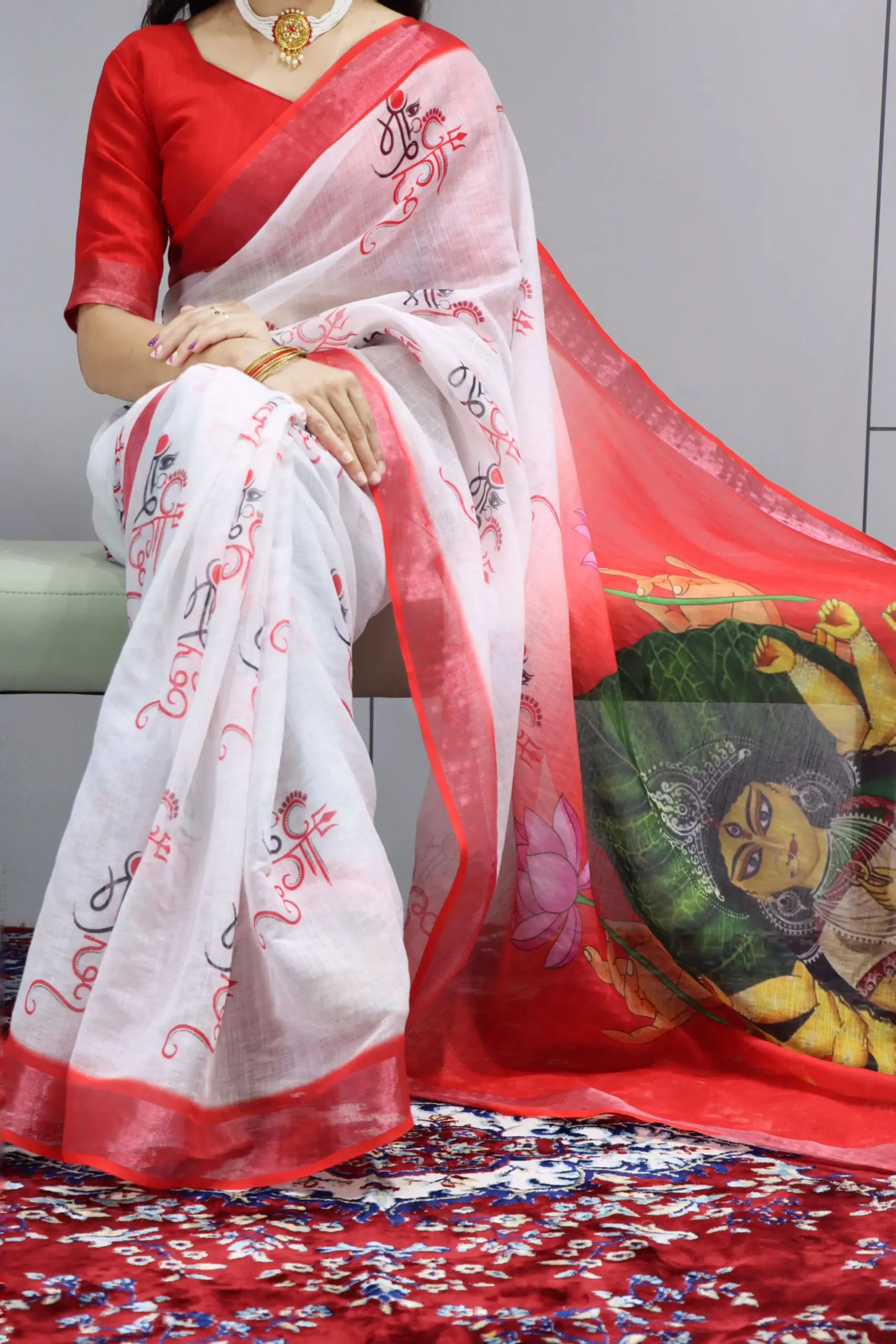 Linen Sarees For Durga Pooja 2025 Design
