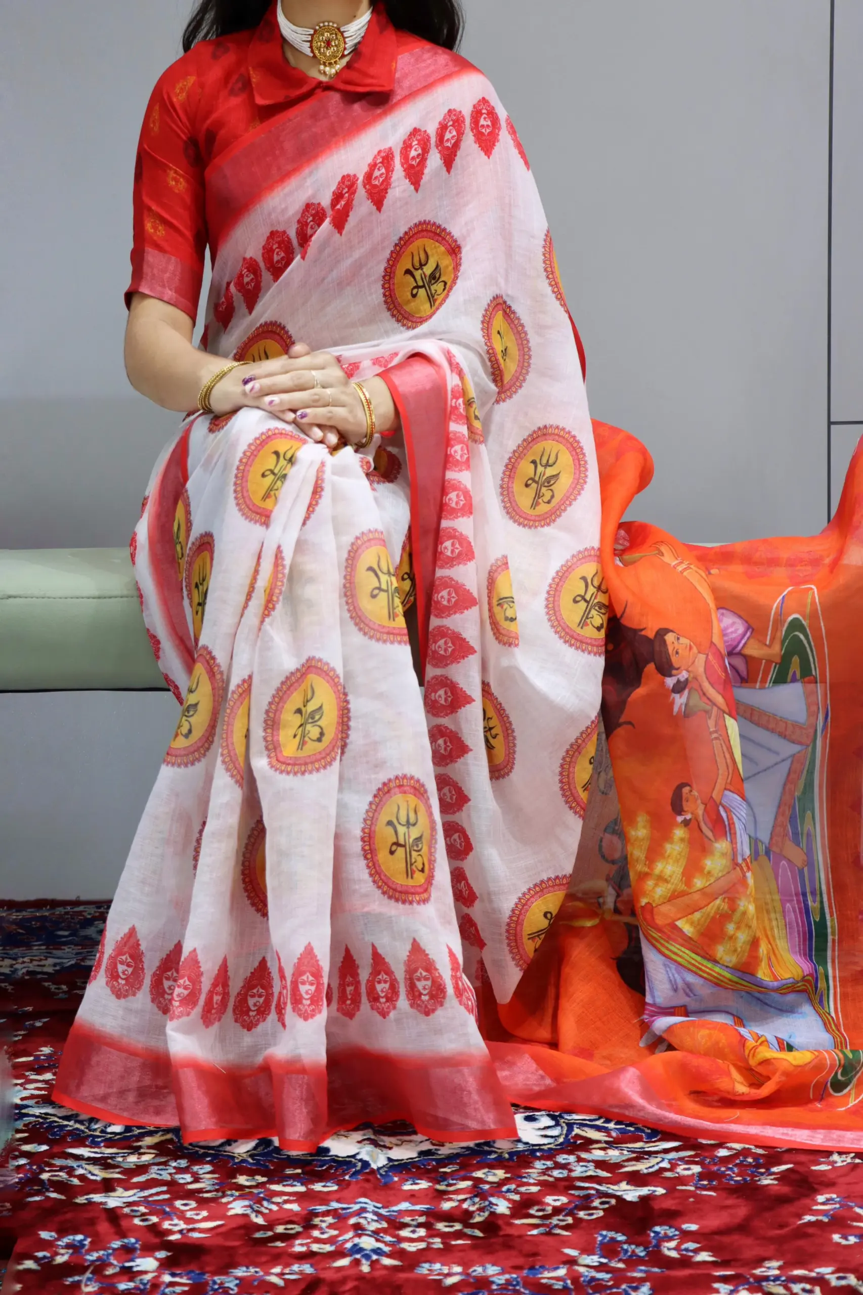 Linen Sarees For Durga Pooja 2025 Design
