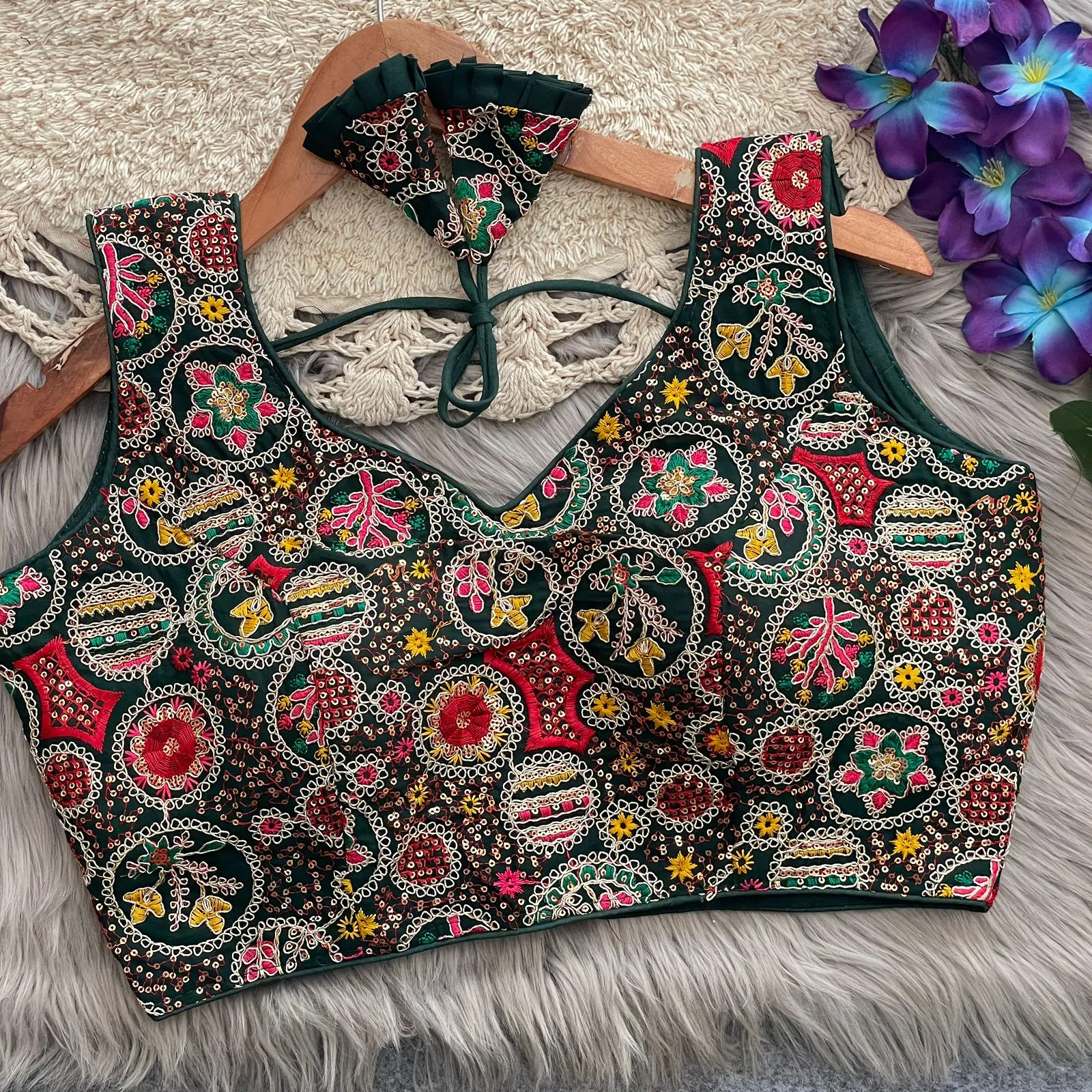 Multi Color Embroidered Wedding Wear Blouse