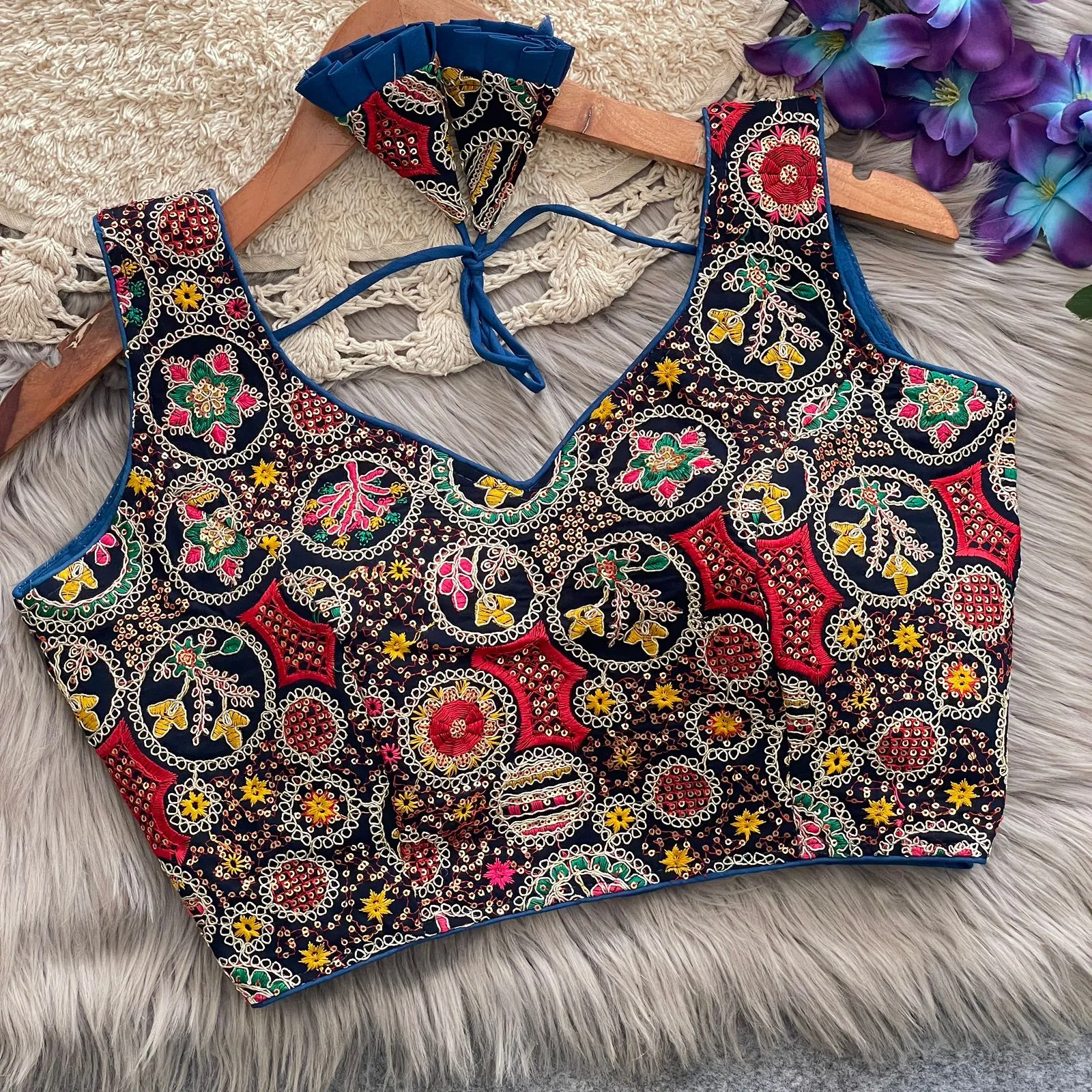 Multi Color Embroidered Wedding Wear Blouse