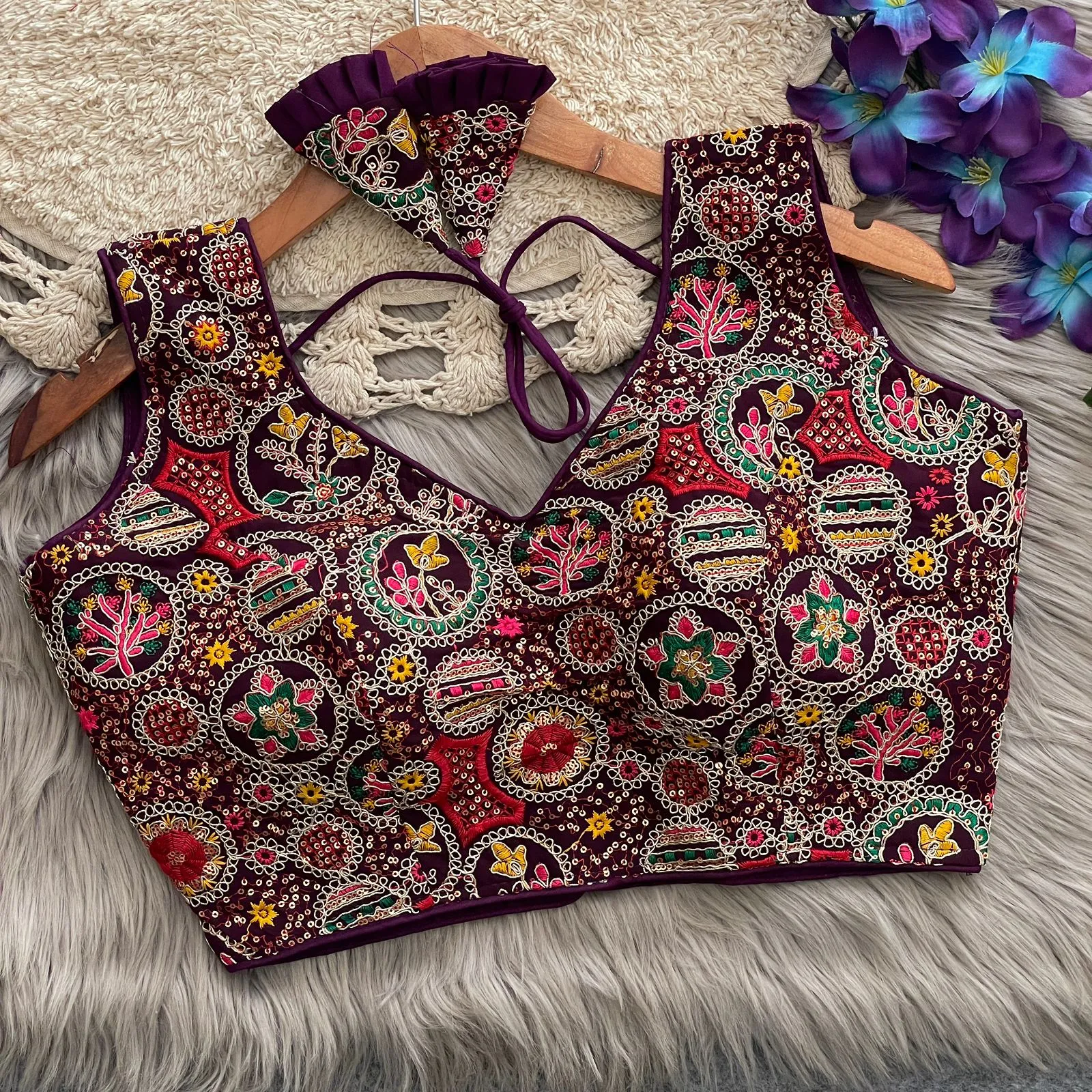 Multi Color Embroidered Wedding Wear Blouse