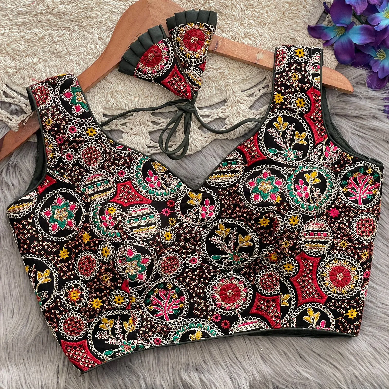 Multi Color Embroidered Wedding Wear Blouse