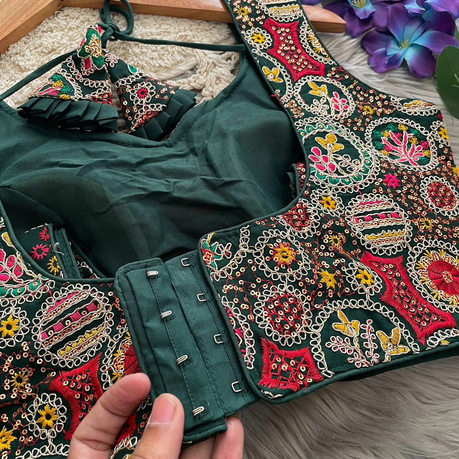 Multi Color Embroidered Wedding Wear Blouse