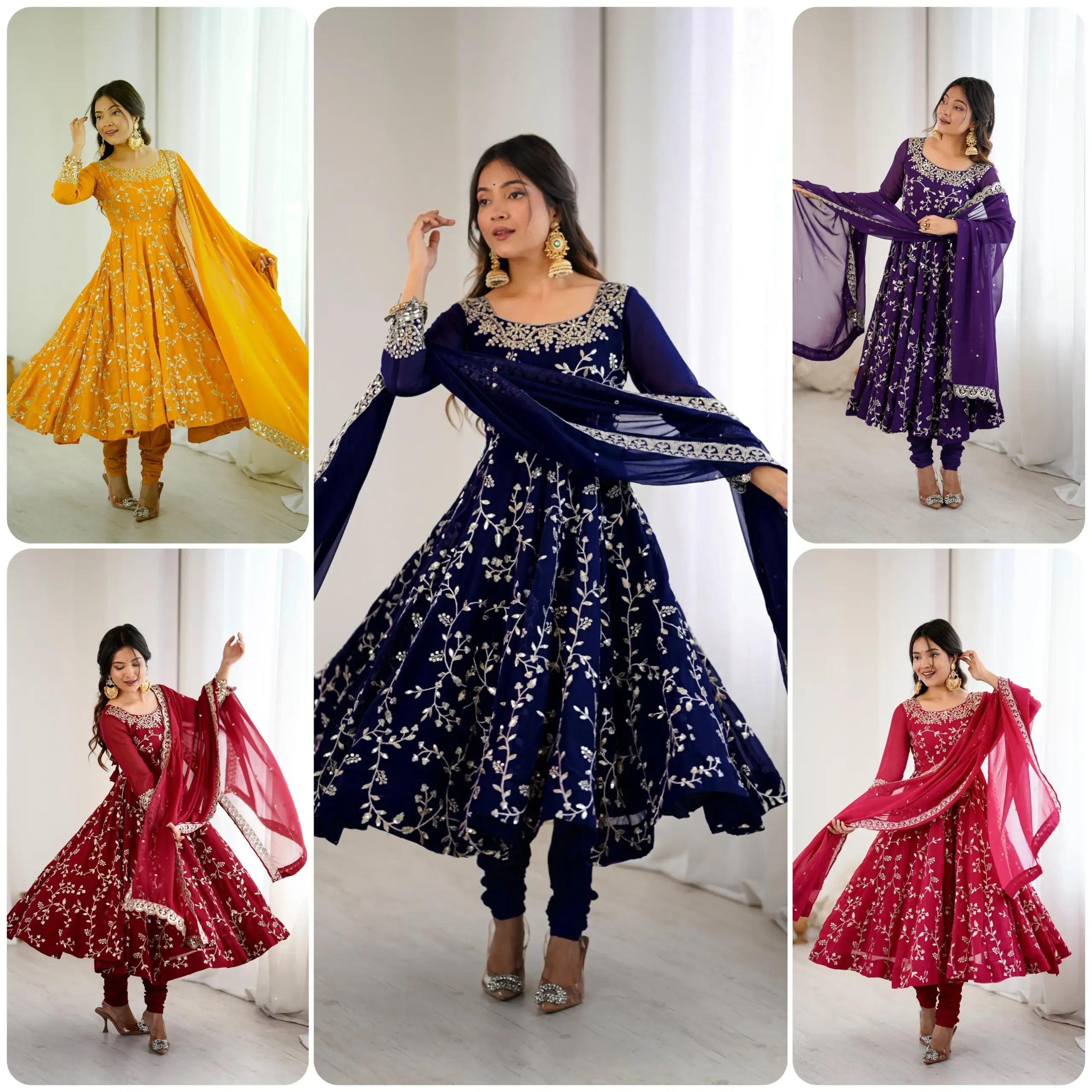 Navy Blue Wedding wear Anarkali Suit