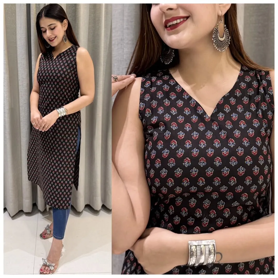 Office Wear Printed Kurtis with Pocket