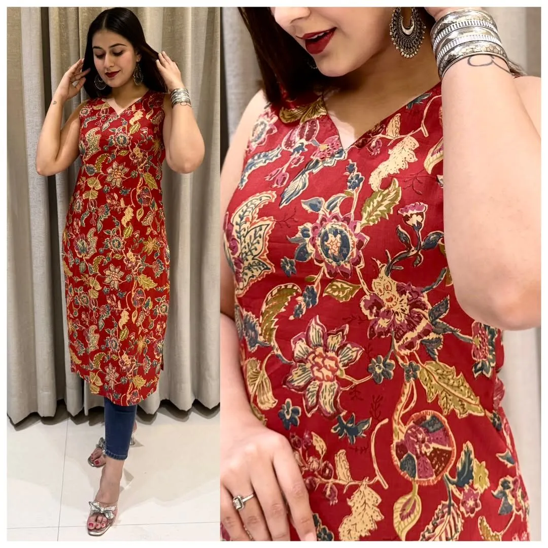 Office Wear Printed Kurtis with Pocket