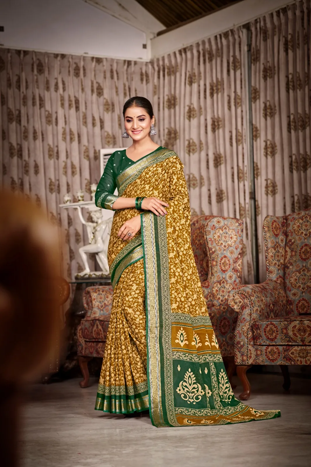 Pure Cotton Bandhni Printed Saree