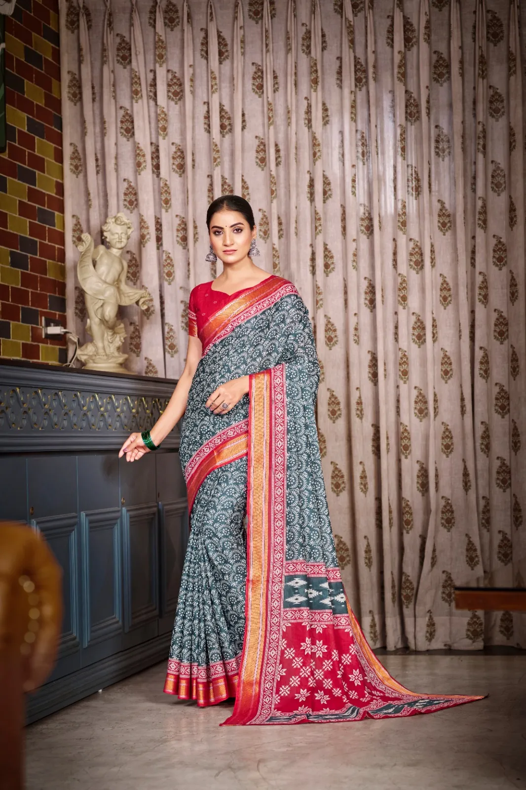 Pure Cotton Bandhni Printed Saree