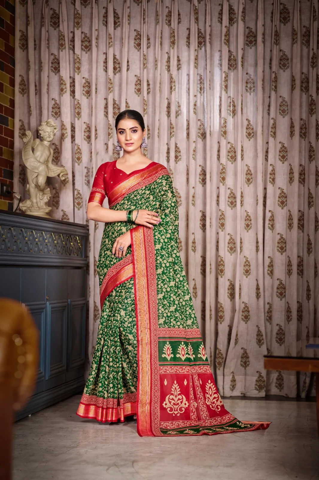 Pure Cotton Bandhni Printed Saree