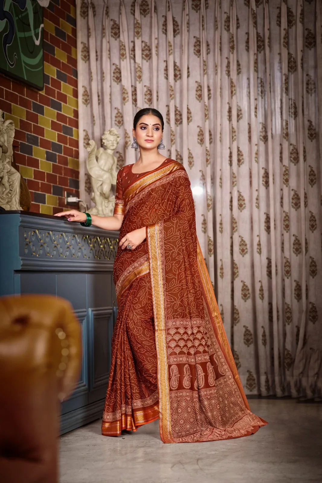 Pure Cotton Bandhni Printed Saree
